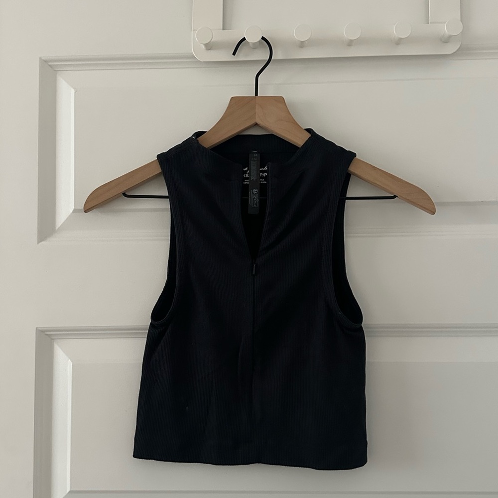 UO Out From Under Cropped Zip Tank